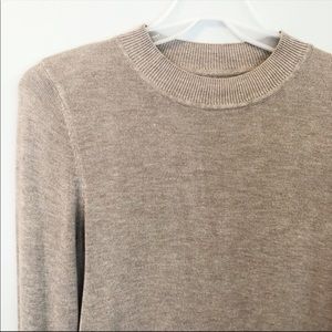 ASOS ribbed crew neck tan long sleeve sweater